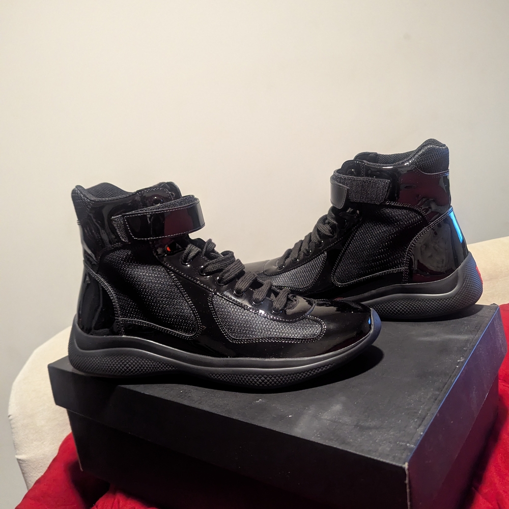 Prada Men's Black High-Top Sneakers